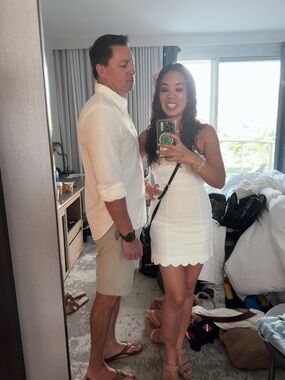 Reformation White linen strapless Mini Dress